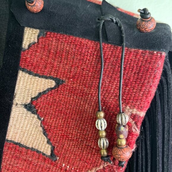 Vintage 1990s S.Hyde For Signature Rugs Of Dallas Wearable Art Suede Leather - Picture 6 of 16